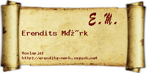 Erendits Márk névjegykártya